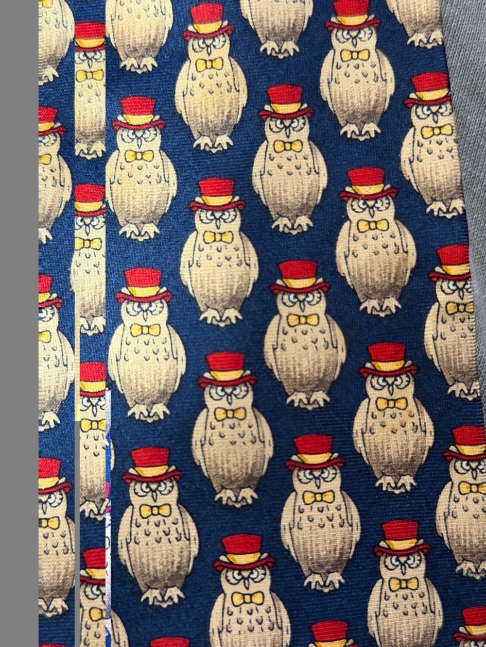 Brooks Brothers Mens Silk Necktie USA Multicolor OWL 59 X 3 3/4